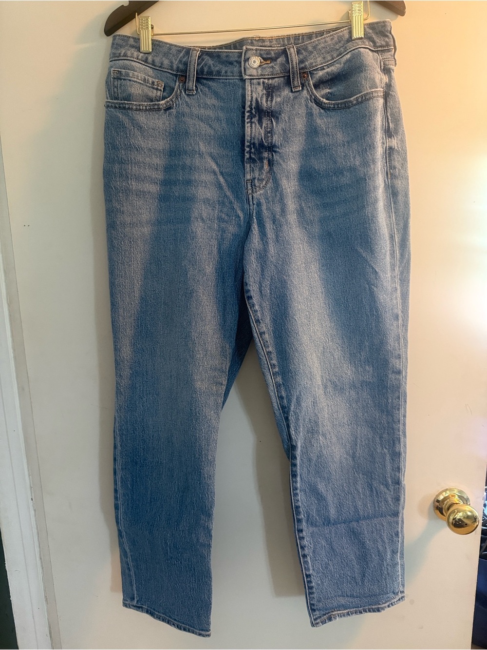 Old Navy Women’s Medium Wash High Rise OG Straight Denim Jeans Sz 12 EUC